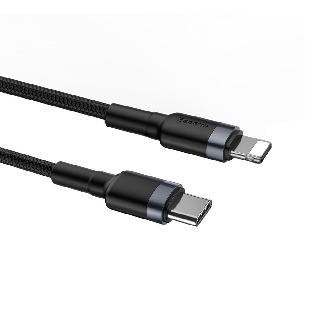 USB-C -> Lightning datu un uzlādes vads, Baseus Cafule CATLKLF-G1 18W / PD 2.0 / 100 cm, melns cena un informācija | Savienotājkabeļi | 220.lv