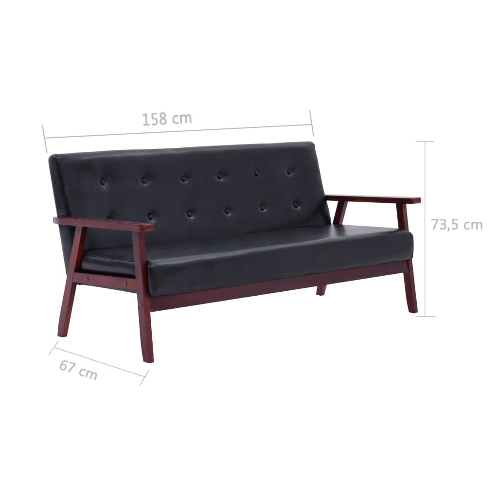 Dīvānu komplekts, melns cena un informācija | Dīvānu komplekti | 220.lv