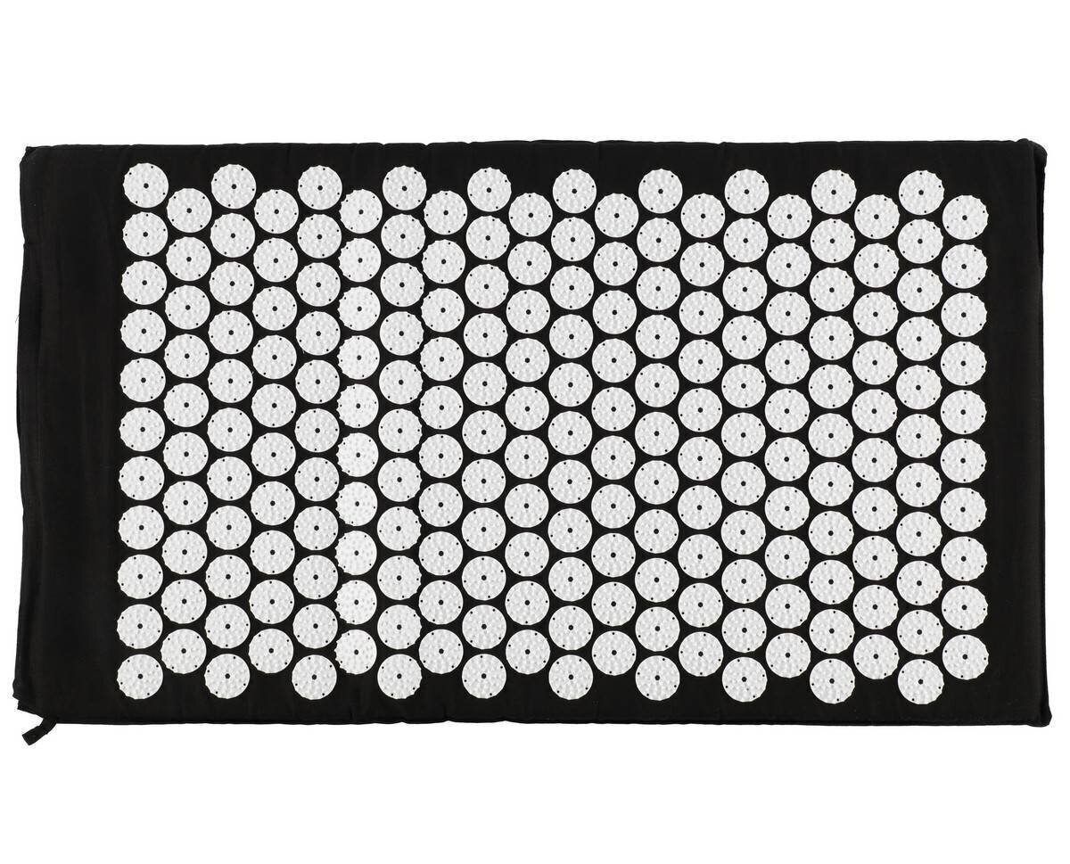 Akupresūras masāžas paklājiņš 74x43 cm, melns cena un informācija | Masāžas piederumi | 220.lv