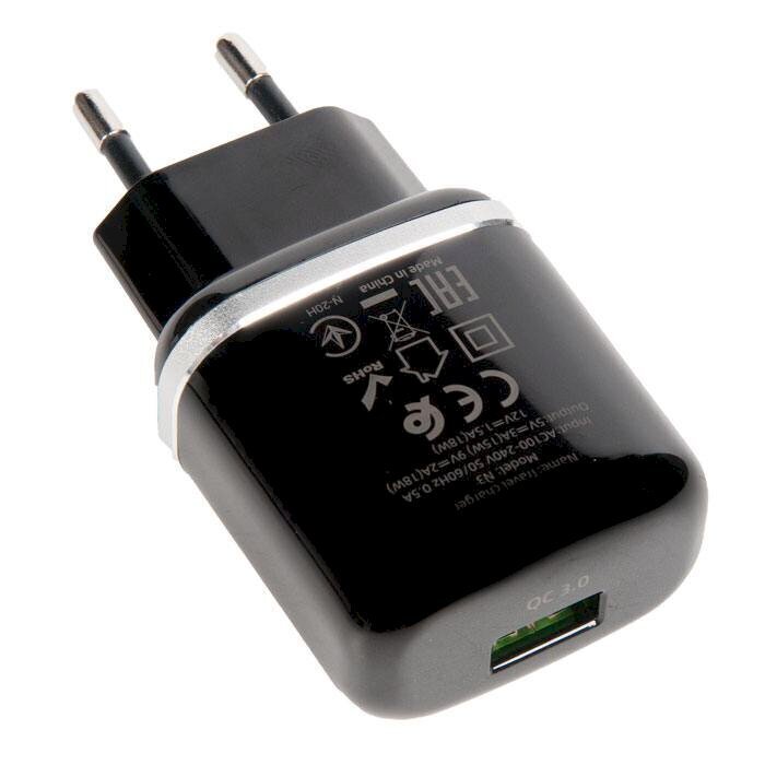 Hoco N3 tīkla lādētājs USB / 18W / 3A / Quick Charge 3.0 / melns cena un informācija | Lādētāji un adapteri | 220.lv