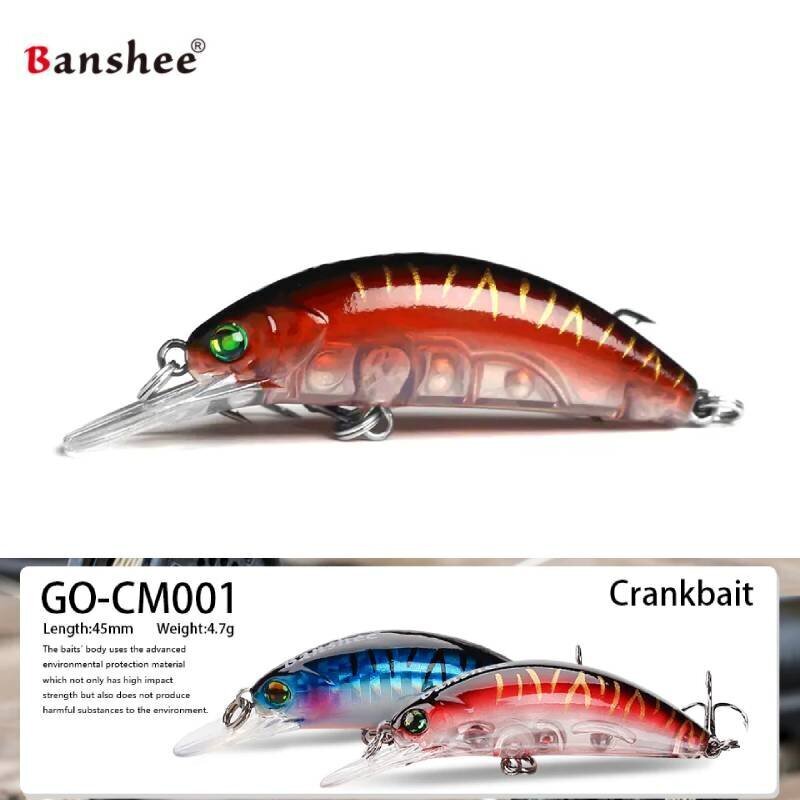 Vobleris Banshee Crankbait 45mm 4.7g GO-CM001, melns / sarkans cena un informācija | Vobleri, ēsmas, vizuļi | 220.lv