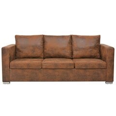 Трехместный диван, 191x73x82см, коричневый цена и информация | Диваны | 220.lv