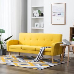Трехместный диван, желтый цена и информация | Диваны | 220.lv