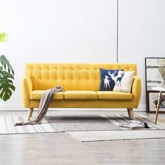 Trīsvietīgs dīvāns, 172x70x82 cm, dzeltens cena un informācija | Dīvāni | 220.lv
