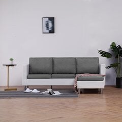 Trīsvietīgs dīvāns ar spilveniem, pelēks cena un informācija | Dīvāni | 220.lv