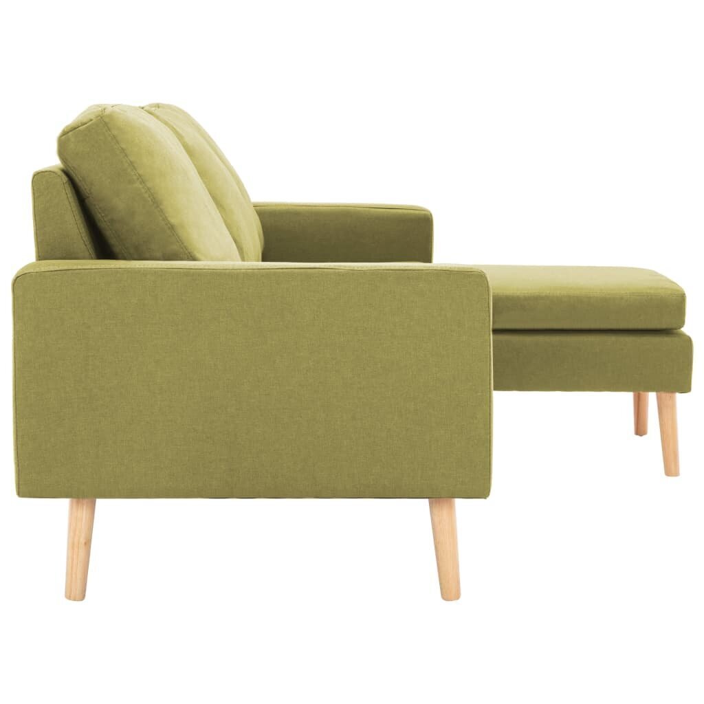 Trīsvietīgs dīvāns ar kāju balstu, zaļš цена и информация | Dīvāni | 220.lv