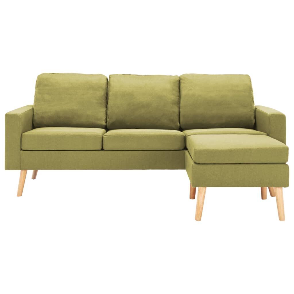 Trīsvietīgs dīvāns ar kāju balstu, zaļš цена и информация | Dīvāni | 220.lv