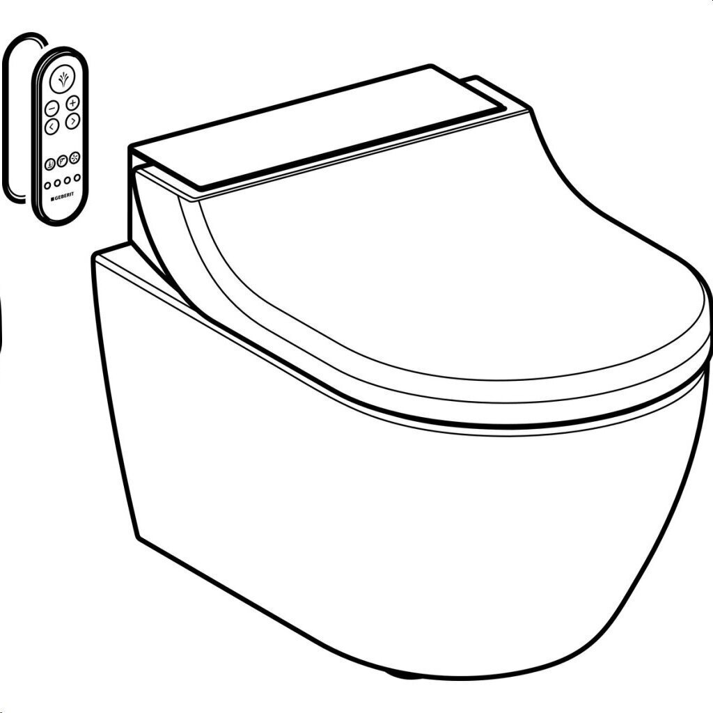 Viedais tualetes pods Geberit AcuaClean Tuma Comfort Rimless ar bidē funkciju un lēni aizveramu vāku 146.291.SI.1 cena un informācija | Tualetes podi | 220.lv