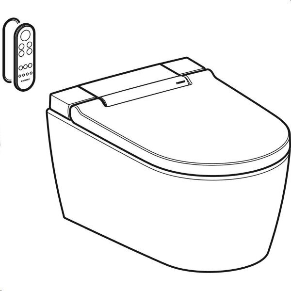 Viedais tualetes pods Geberit AcuaClean Sela Rimless TurboFlush ar bidē funkciju un lēni atveramu vāku 146.221.11.1 цена и информация | Tualetes podi | 220.lv