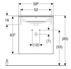 Izlietne ar skapi Selnova Square 501.252.00.1, 600x652x502 mm, balta цена и информация | Раковины | 220.lv