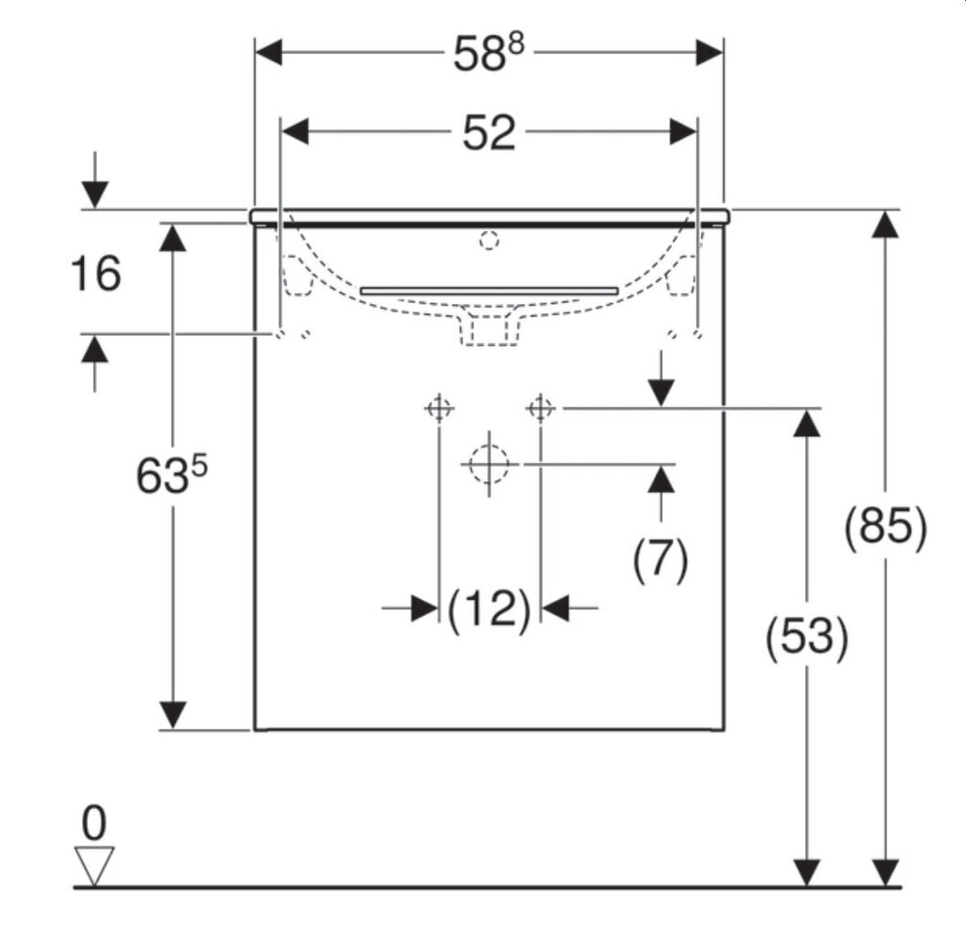 Izlietne ar skapi Selnova Square 501.252.00.1, 600x652x502 mm, balta цена и информация | Izlietnes | 220.lv