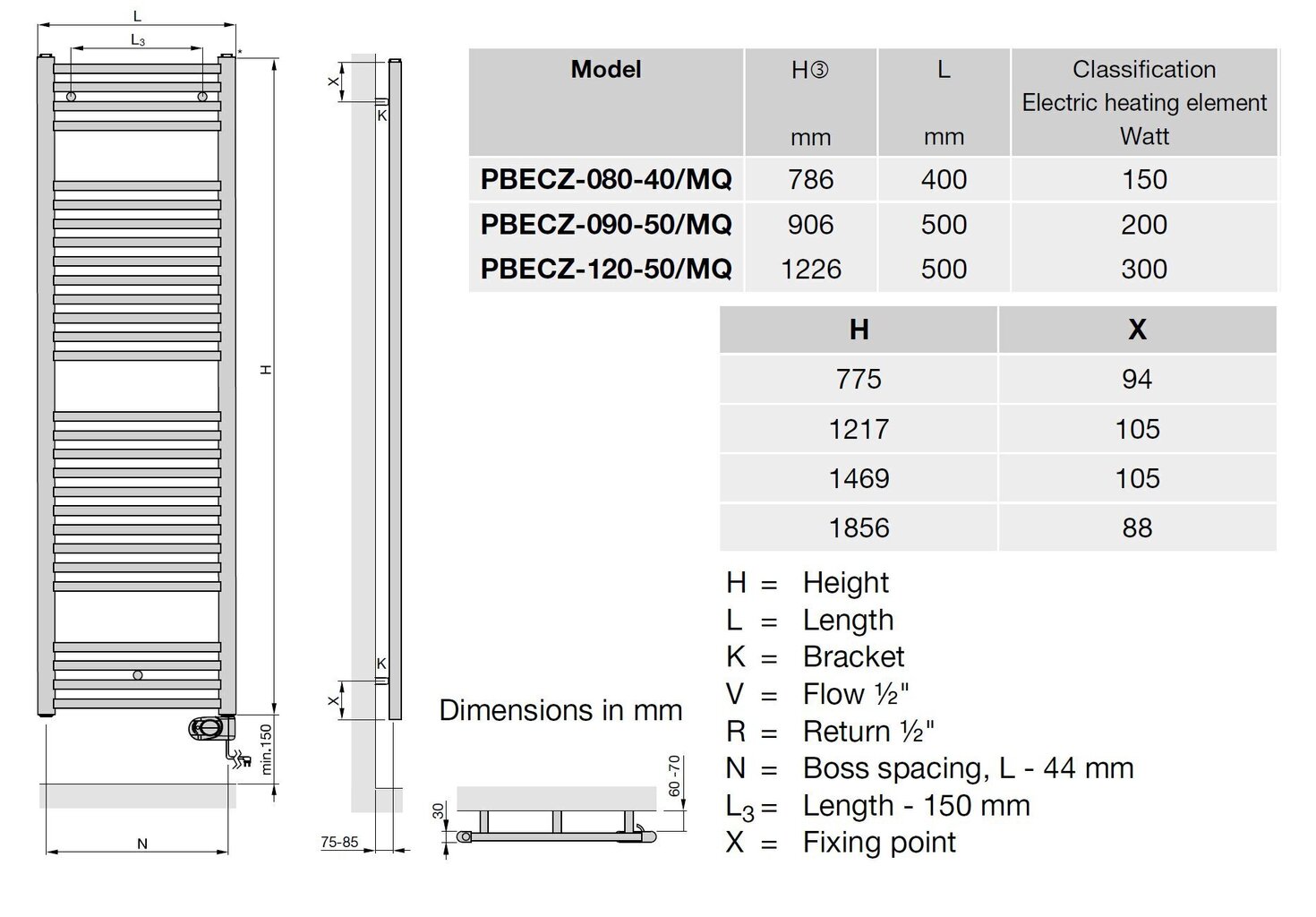 Электрический радиатор для ванной Zehnder Aura PBECZ-080-40/MQ, 80x40см,  цвет хромированный цена | 220.lv