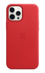 Apple korpuss paredzēts priekš iPhone 12 Pro Max Leather Case with MagSafe, Red cena un informācija | Telefonu vāciņi, maciņi | 220.lv