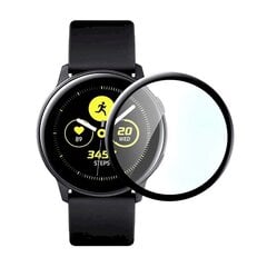 Закаленное защитное стекло Fusion Nano 9H для экрана часов Samsung Galaxy Watch Active 2,44 мм, черное цена и информация | Аксессуары для смарт-часов и браслетов | 220.lv