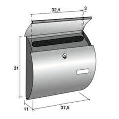 Privātmāju pastkaste Saturno pelēka цена и информация | Почтовые ящики, номерные знаки для домов | 220.lv