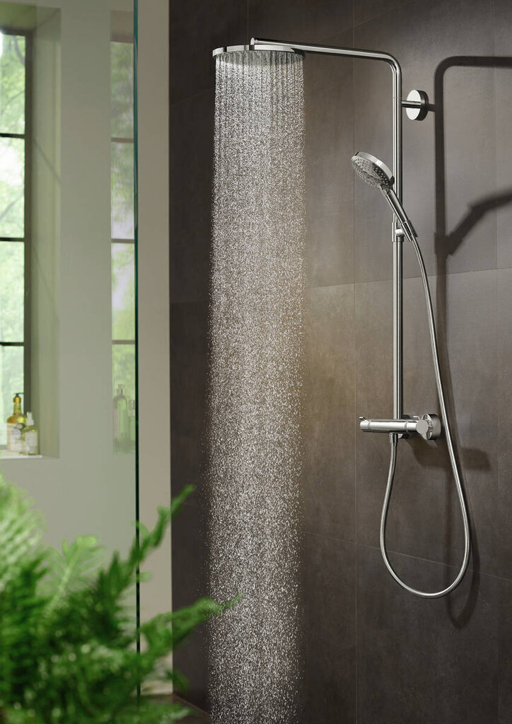 Hansgrohe Raindance Select S 240 1jet termostata dušas sistēma, Matt Black, 27633670 cena un informācija | Dušas komplekti un paneļi | 220.lv