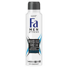 Izsmidzināms dezodorants Fa Men Xtreme Invisible Fresh, 150 ml cena un informācija | Dezodoranti | 220.lv