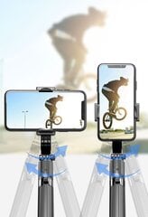 Mocco 4 in 1 Universāls Selfie Stick ar 1x ass stabilizatoru (Gimbal) / Tripod Statnis / Bluetooth Tālvadības pults / Melns цена и информация | Моноподы для селфи («Selfie sticks») | 220.lv