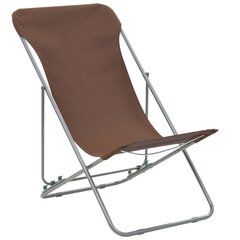 Складные пляжные стулья, 2шт., коричневые, стальные и ткань. цена и информация | Садовые стулья, кресла, пуфы | 220.lv