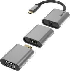 Adaptera komplekts 6 in 1 USB-C, Mini-DisplayPort, HDMI™, VGA Hama, 00200306 цена и информация | Адаптеры и USB разветвители | 220.lv