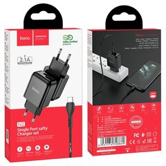 Hoco N2 - universāls lādētājs - USB / 5V / 2.4A + USB-C vads, 1M, melns cena un informācija | Lādētāji un adapteri | 220.lv