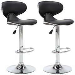 Барные стулья vidaXL, 2шт, черные, искусственная кожа цена и информация | Стулья для кухни и столовой | 220.lv