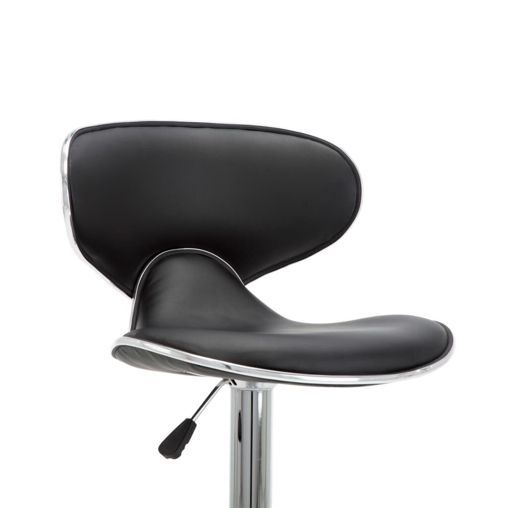 Bāra krēsli vidaXL, 2 gab., melnā krāsā, mākslīgā āda цена и информация | Virtuves un ēdamistabas krēsli | 220.lv
