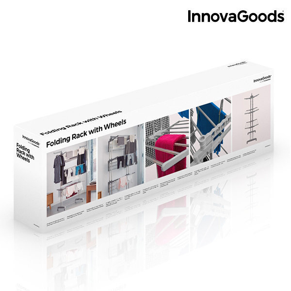 InnovaGoods salokāms drēbju žāvētājs ar riteņiem, 18 sijas cena un informācija | Veļas žāvēšana | 220.lv