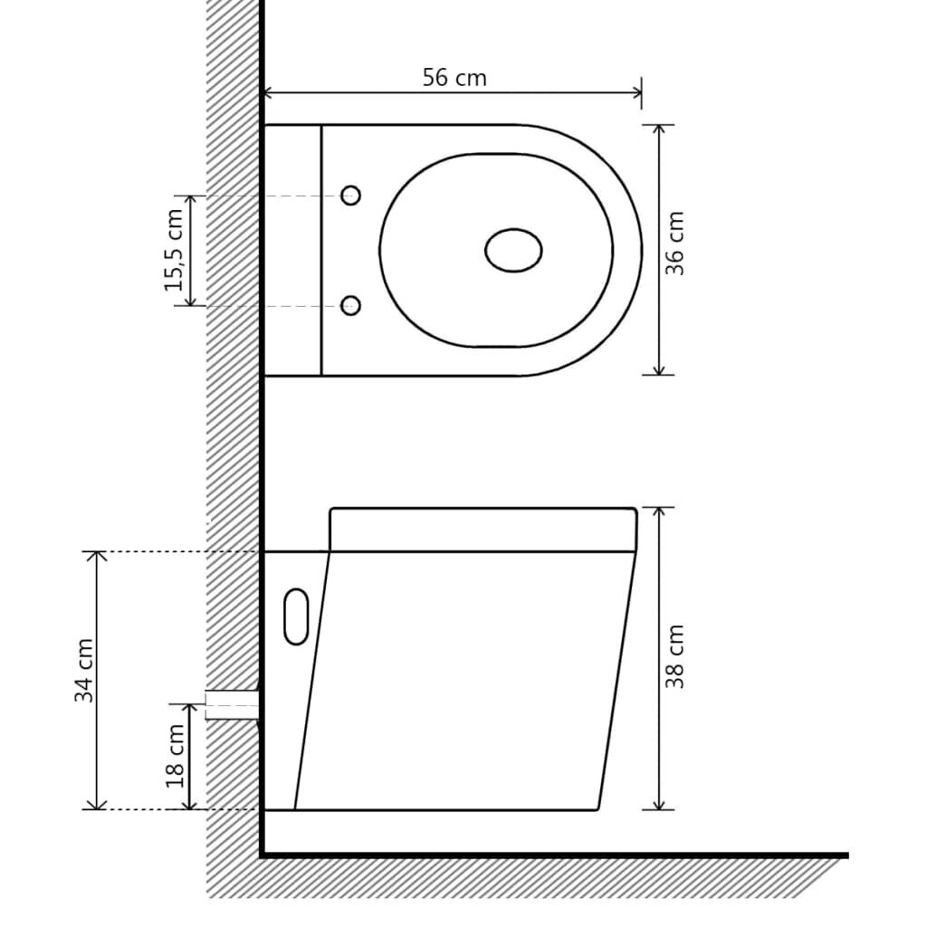 Piestiprināms keramikas tualetes pods, balts цена и информация | Tualetes podi | 220.lv