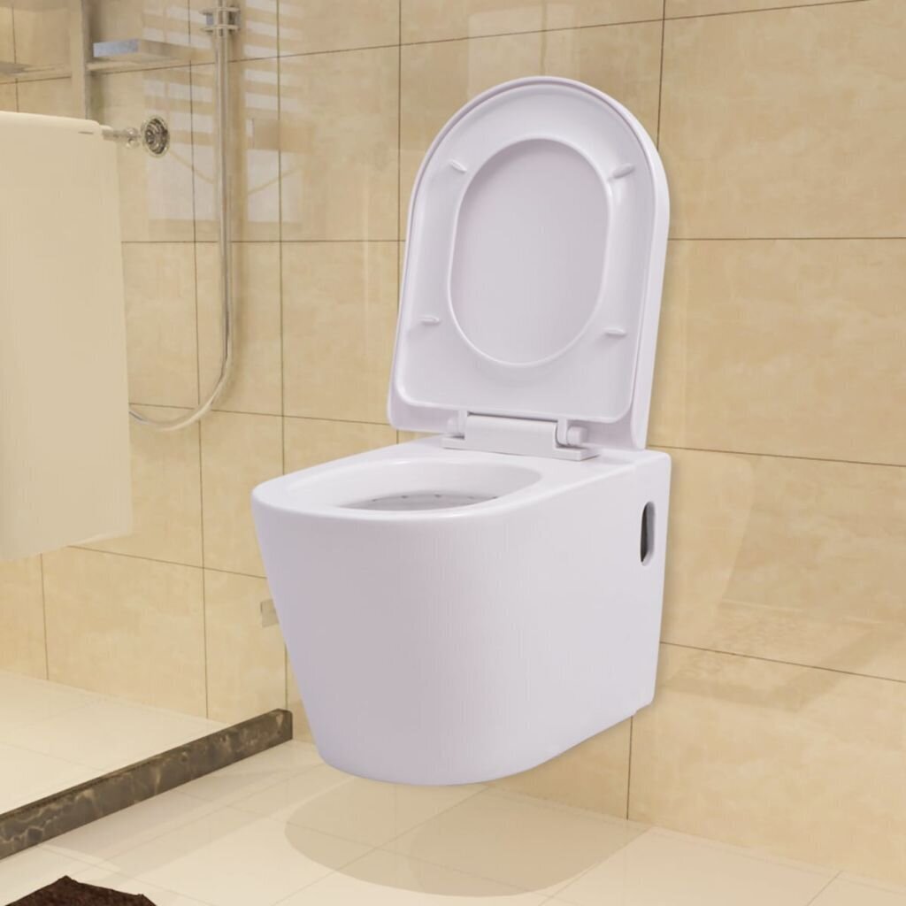 Piestiprināms keramikas tualetes pods, balts cena un informācija | Tualetes podi | 220.lv