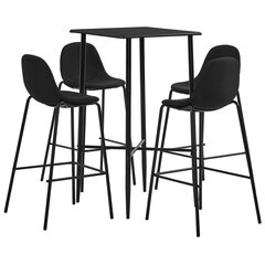 Комплект мебели для бара, 5 частей, черный цвет, ткань цена и информация | Комплекты мебели для столовой | 220.lv