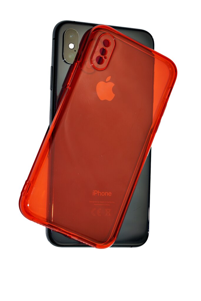 Vāciņš paredzēts iPhone X/XS, sarkans, Clear case cena un informācija | Telefonu vāciņi, maciņi | 220.lv