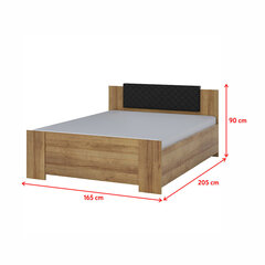 Кровать Selsey Rinker 160x200см, коричневая/черная цена и информация | Кровати | 220.lv