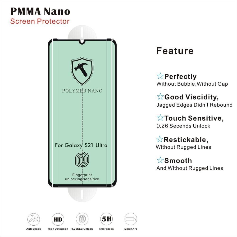 Ekrāna Nano aizsargplēve-stikls SoundBerry priekš Samsung Galaxy S21 Ultra cena un informācija | Ekrāna aizsargstikli | 220.lv