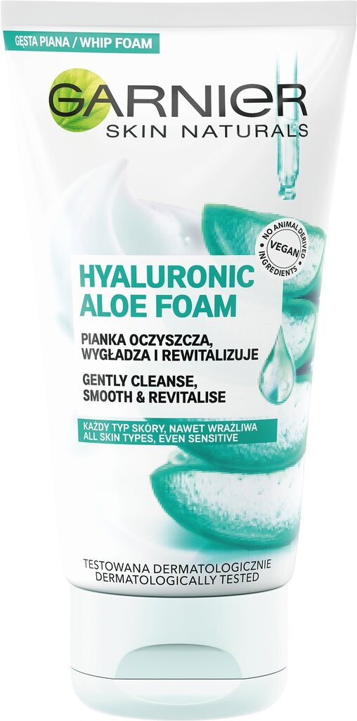 Attīrošas sejas putas Garnier Hyaluronic Aloe, 150 ml cena un informācija | Sejas ādas kopšana | 220.lv