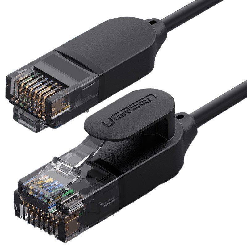 Kabelis Ugreen Ethernet RJ45 Cat 6A UTP 1000Mbps 1 m black (70332) цена и информация | Kabeļi un vadi | 220.lv