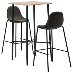 Комплект мебели для бара, 3 части, темно-серый цвет, ткань цена и информация | Комплекты мебели для столовой | 220.lv