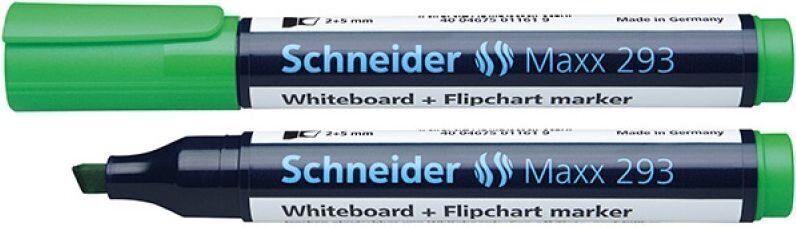 Marķieris baltajām tāfelēm un piezīmju blociņiem Schneider Maxx 293, 2-5 mm, zaļš цена и информация | Kancelejas preces | 220.lv