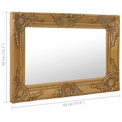 Baroka sienas spogulis, 60 x 40 cm, zelta krāsā cena un informācija | Spoguļi | 220.lv