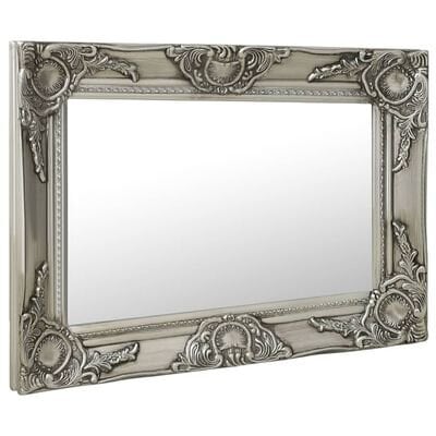 Baroka sienas spogulis, 60 x 40 cm, sudraba krāsā цена и информация | Spoguļi | 220.lv