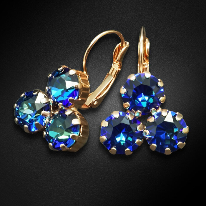 Auskari "Kristāla Lēdija II (Bermuda Blue)" ar Swarovski™ kristāliem цена и информация | Auskari | 220.lv