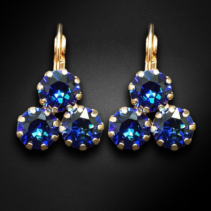 Auskari "Kristāla Lēdija II (Bermuda Blue)" ar Swarovski™ kristāliem цена и информация | Auskari | 220.lv