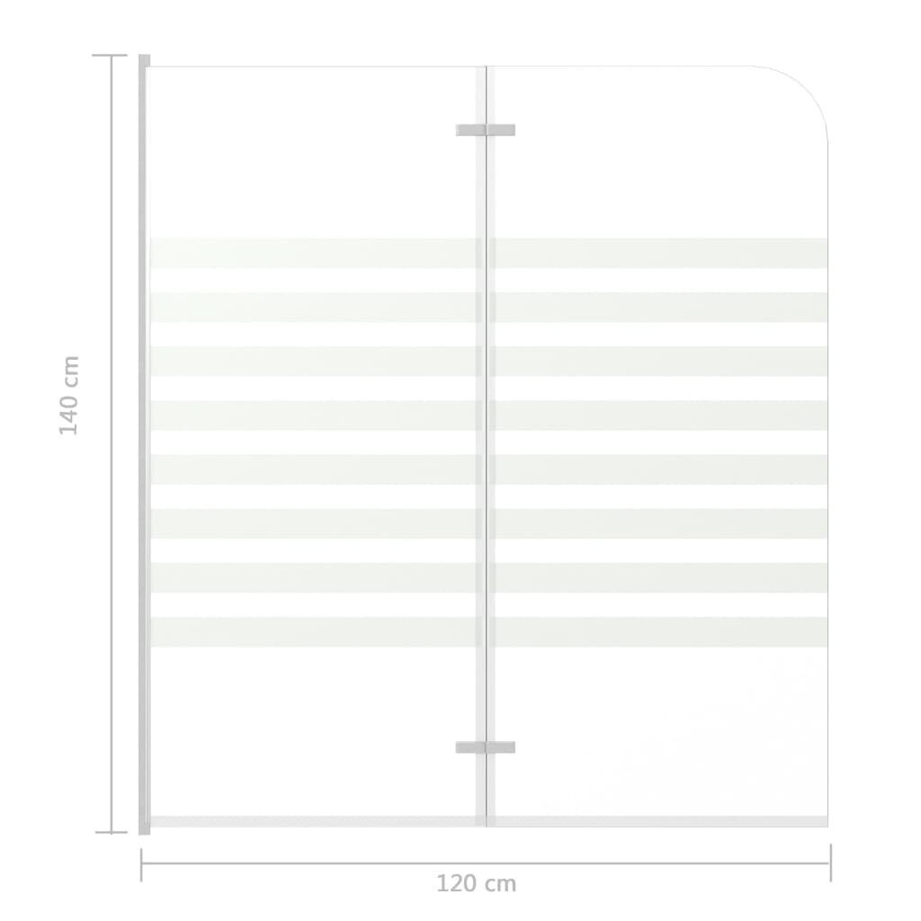 Vannas starpsiena 120 x 140 cm, rūdītais stikls, svītraina cena un informācija | Dušas kabīnes | 220.lv