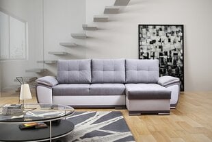 Universāls stūra dīvāns Karolina, pelēks/balts cena un informācija | Stūra dīvāni | 220.lv