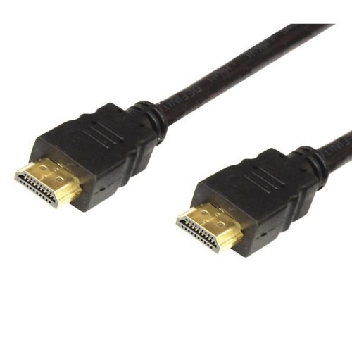 Kabelis Blackmoon (51822) HDMI KABELIS 5M 24K GOLD HIGH SPEED V1.4, melns cena un informācija | Kabeļi un vadi | 220.lv