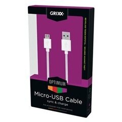 USB vads GRIXX 128018 USB A / USB B MICRO, 3M USB 2.0, balts cena un informācija | Kabeļi un vadi | 220.lv