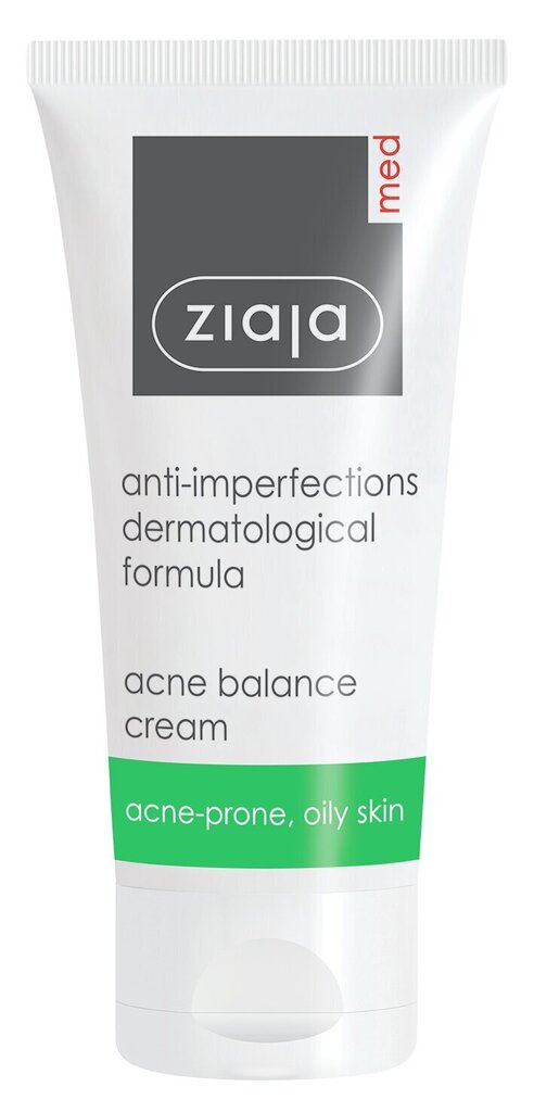 Sejas krēms no pūtītēm Ziaja Med anti-imperfections, 50 ml cena un informācija | Sejas krēmi | 220.lv