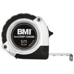 Рулетка BMI twoCOMP Chrom (5 м), SB упаковка цена и информация | Механические инструменты | 220.lv