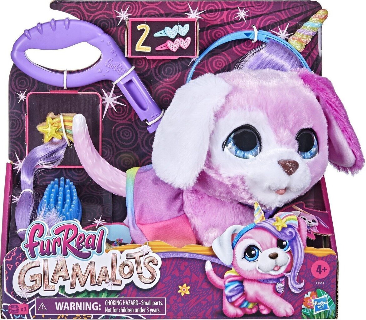Interaktīvs kucēns ar pavadu un aksesuāriem Hasbro FurReal Glamalots цена и информация | Mīkstās (plīša) rotaļlietas | 220.lv