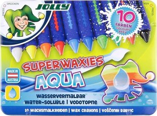 Vaska krītiņi Superwaxies Aqua, Jolly, 10 krāsas cena un informācija | Modelēšanas un zīmēšanas piederumi | 220.lv
